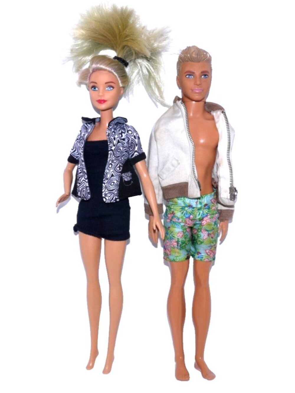 Barbie set of two dolls clothes do not match dolls and some may be vintage As Is